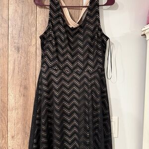 Candie's Black and Tan Chevron Backless Dress